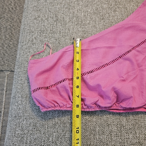 Showpo Women’s Pink One-Shoulder Crop Top W/ Elastic Waist Sz 10 EUC - Picture 14 of 16